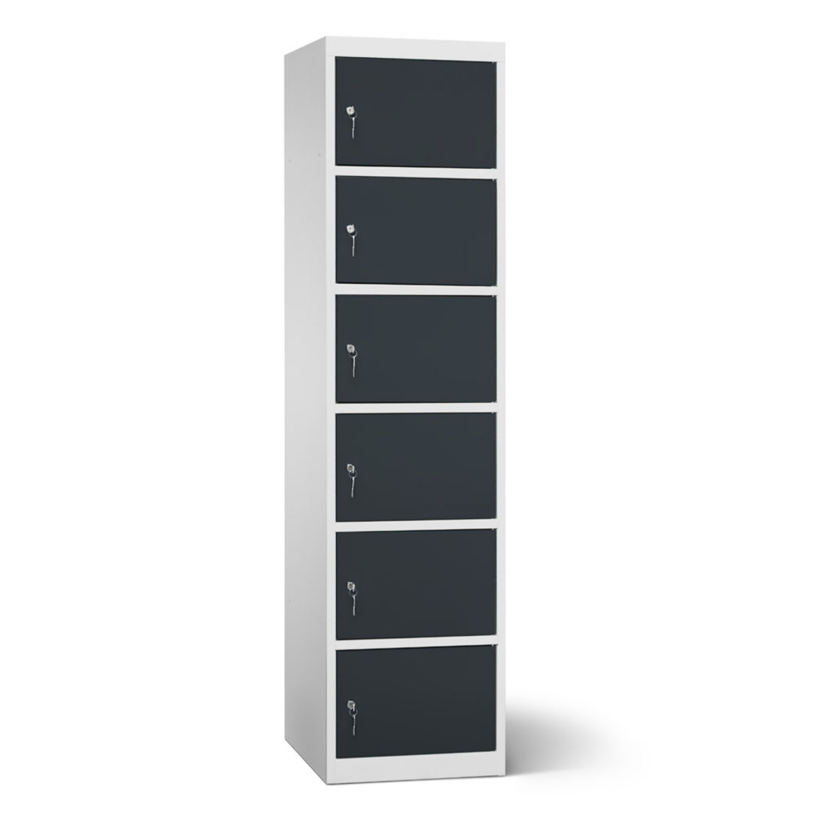 rotstahl Akku-Ladeschrank 6 Fächer mit lichtgrauem Korpus 45x180 cm (BxH); anthrazit