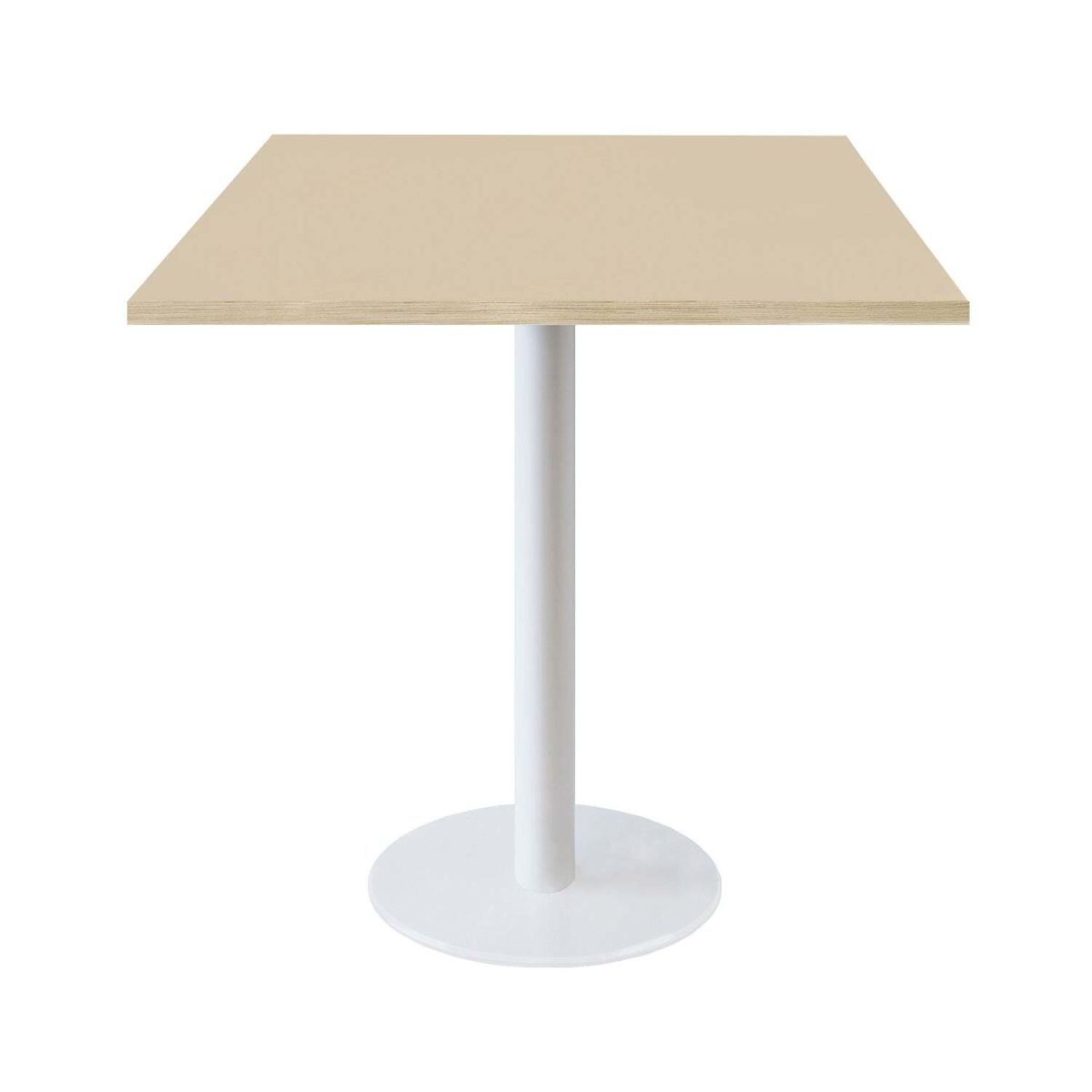 Tavolo Roma quadrato base bianco - laminato tinta unita RestooTab; 70x70x75 cm (LxLxH); beige/marrone; quadrata