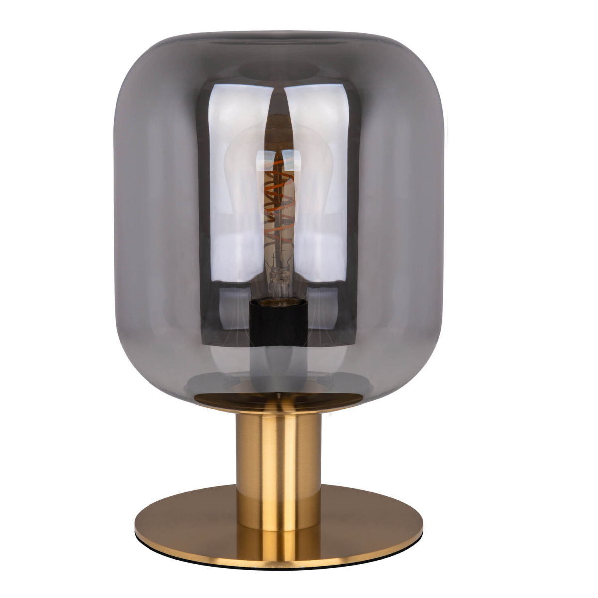 NÄVE Leuchten Glas-Tischleuchte ALESSIO 20x20x20x30 cm (LxBxØxH); gold; Gestell gold