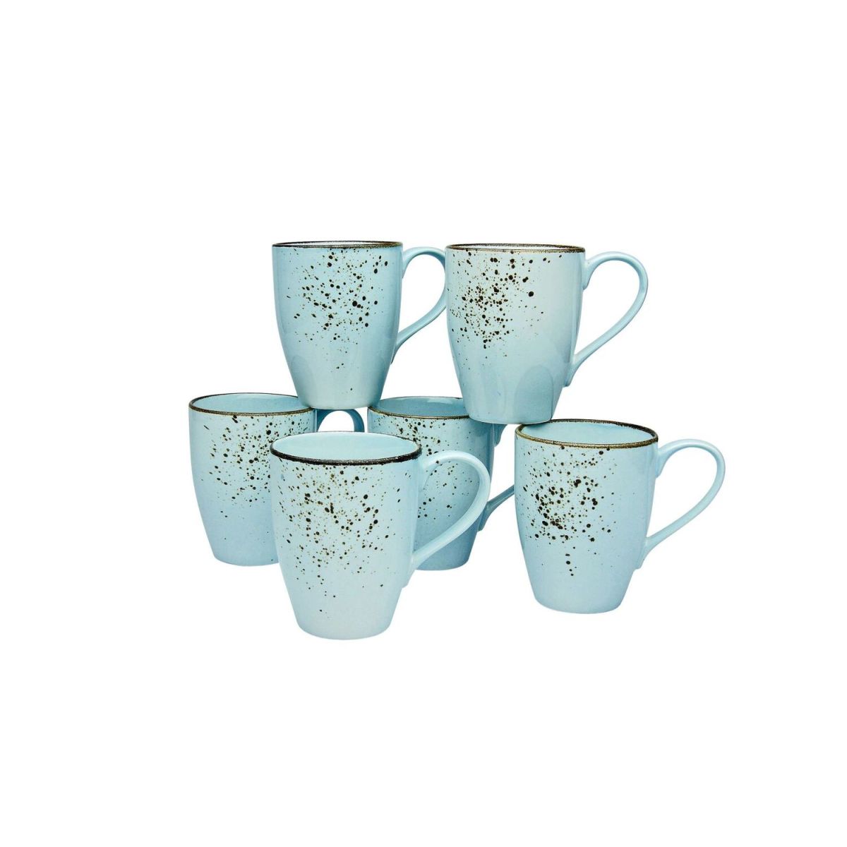 Collezione Natura - Tazza da caffè 6 pezzi CreaTable; 300 ml, 8.5x11 cm (ØxH); blu chiaro; 6 pz. / Pacco