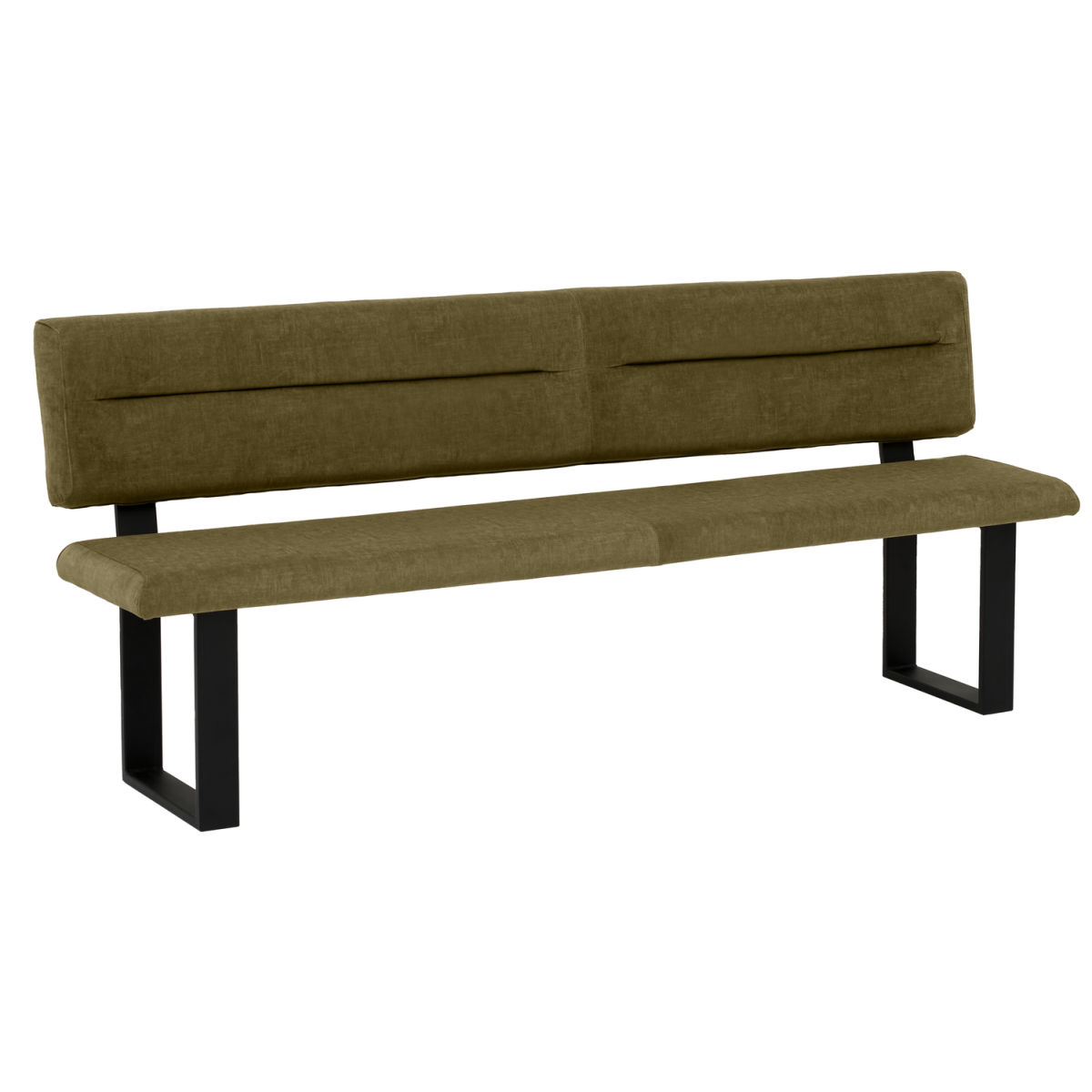 Mayer Sitzmöbel Sitzbank 4133 180x60x91 cm (BxTxH); Sitz moosgrün, Gestell schwarz