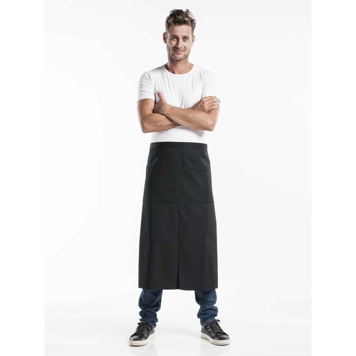 Chaud Devant Bistroschürze 4–Pockets Black W90 – L80 80x90 cm (LxB); schwarz