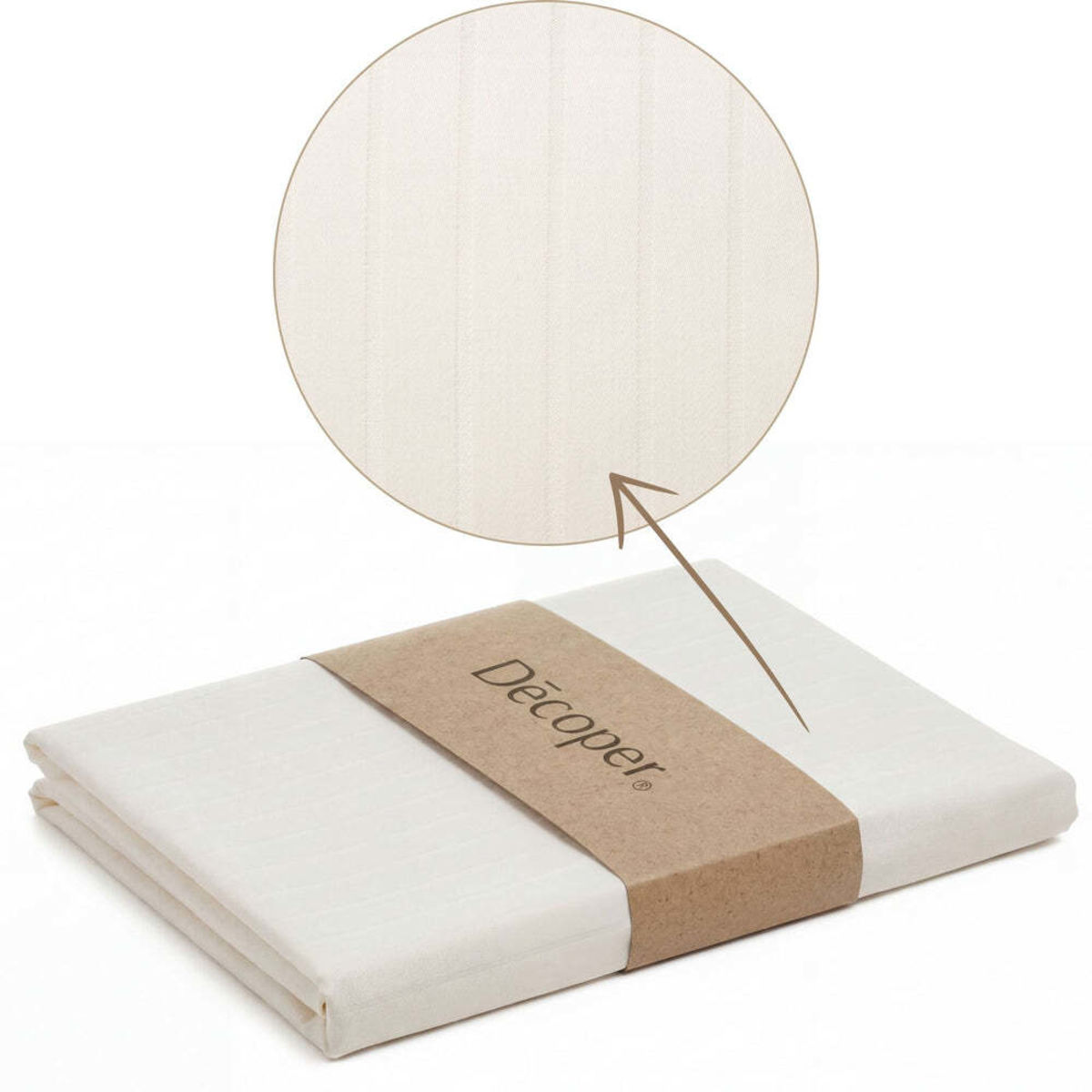 Decoper Streifsatin Bettwäsche Set; 135x200 cm (BxL), 80x80 cm (LxB); sekt