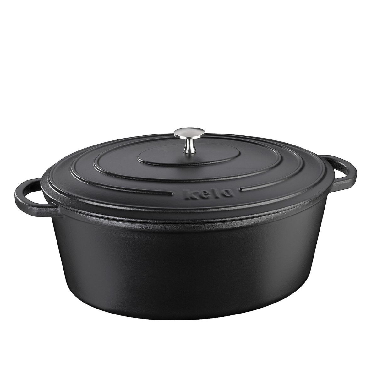 kela Bräter Calido Gusseisen Oval 9.3 l, 36x29x15 cm (LxBxH); schwarz; oval