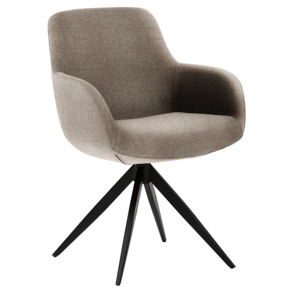 Mayer Sitzmöbel Gepolsterter Sessel mit 360 Drehfunktion 60x61x85 cm (BxTxH); Sitz braun meliert, Gestell schwarz