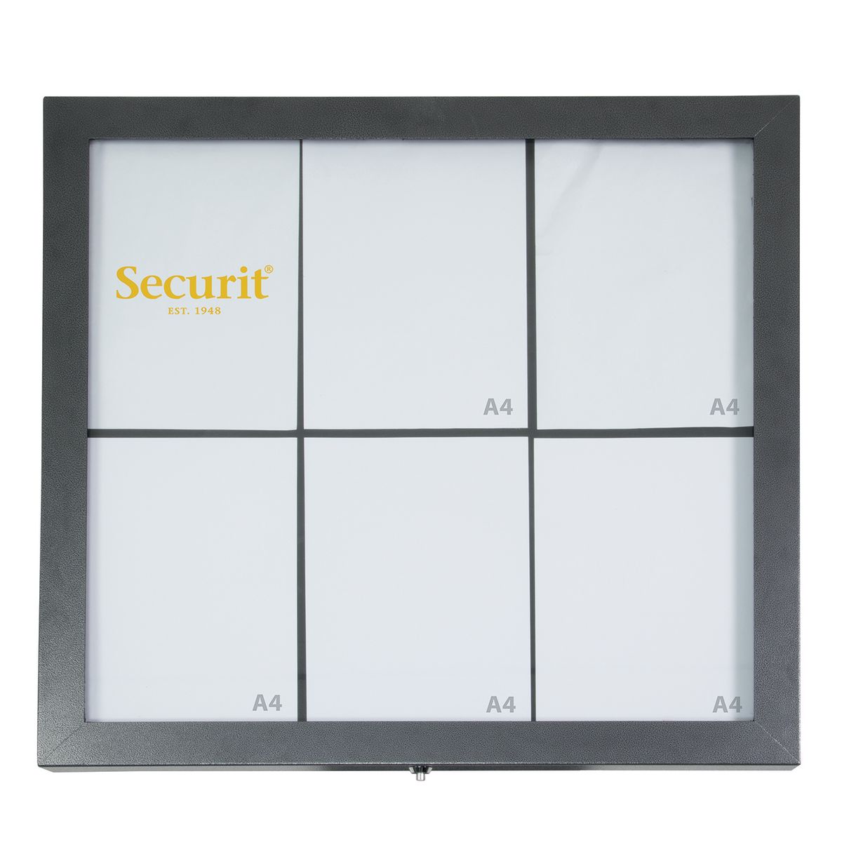 Espositore porta-carte LED A4 Coated Steel - Grigio galvanizzato - 6 facciate Securit; 70x16x67 cm (LxPxH); grigio