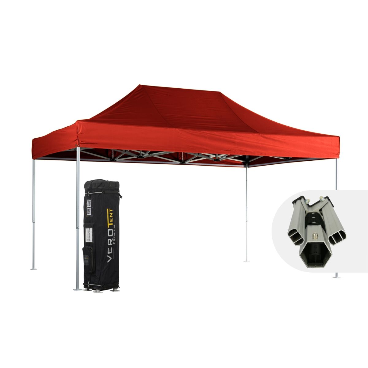 VeroTENT VeroTENT Faltpavillon 3x4,5m Luxea mit Dach 300x450x330 cm (LxBxH); rot