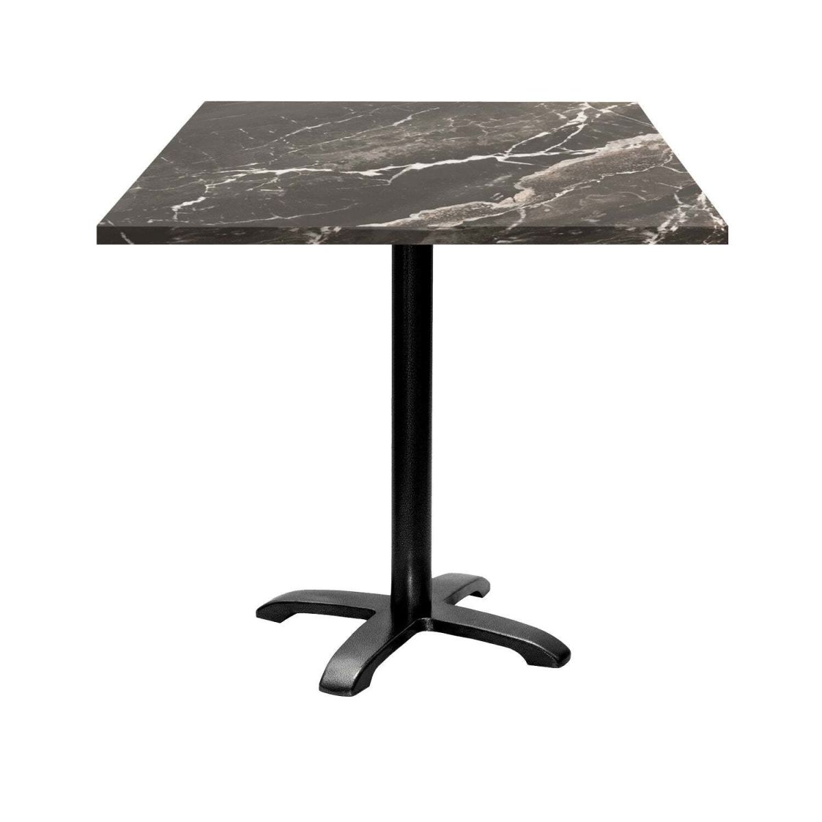 RestooTab Tisch Bazila quadratisch - Dekor Stein 70x70x74 cm (LxBxH); Platte schwarz, Gestell schwarz; quadratisch