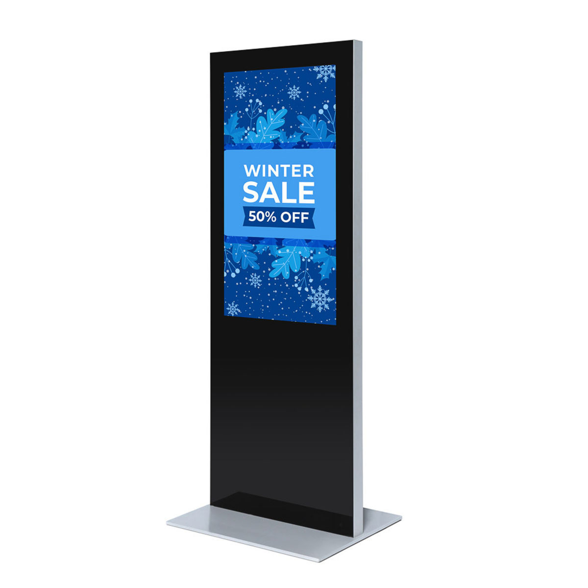 Foya Digitale Infostele Slim mit Bildschirm 78.9 cm (B); schwarz/silber