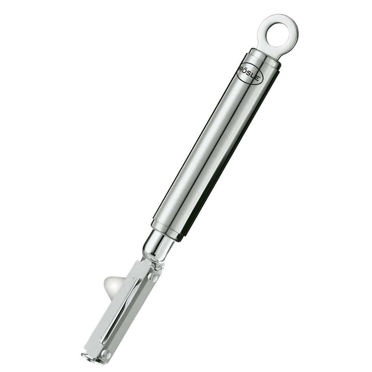 RÖSLE Pendelschäler für Rechtshänder Klingenlänge 3.2 cm, 19x2.5x2 cm (LxBxH); silber