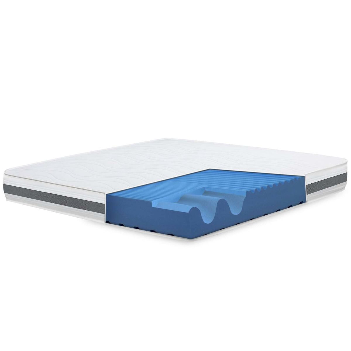 The White Stone Einzelne Matratze 90x200 Memory Orthopädisch, Antibakteriell, Anti-Milben, Anti-Allergie Höhe 20 cm 200x220x20 cm (BxLxH); weiß; H3-fest