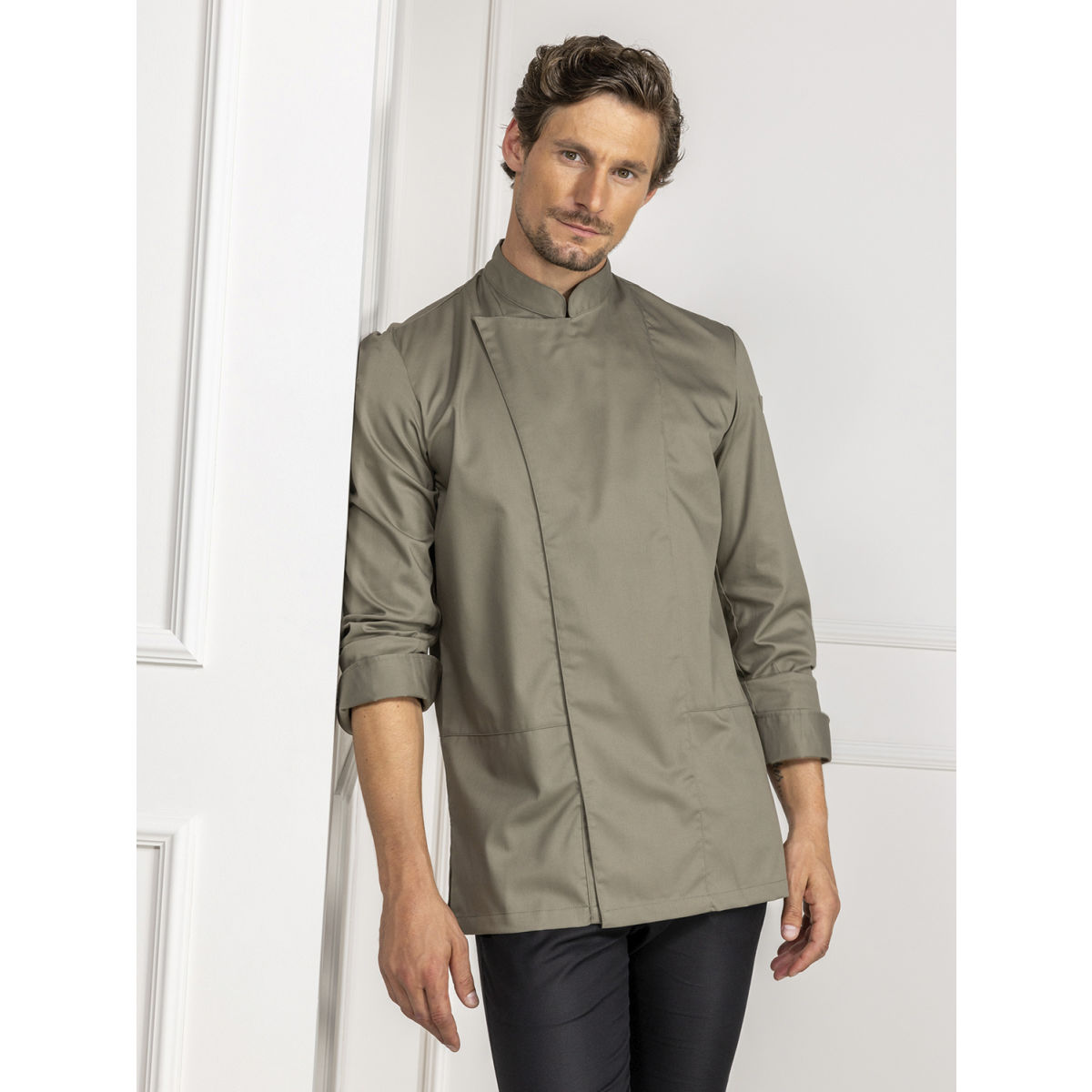 Giacca da cuoco Dave colorata Le Nouveau Chef; Taglia 4XL; verde oliva