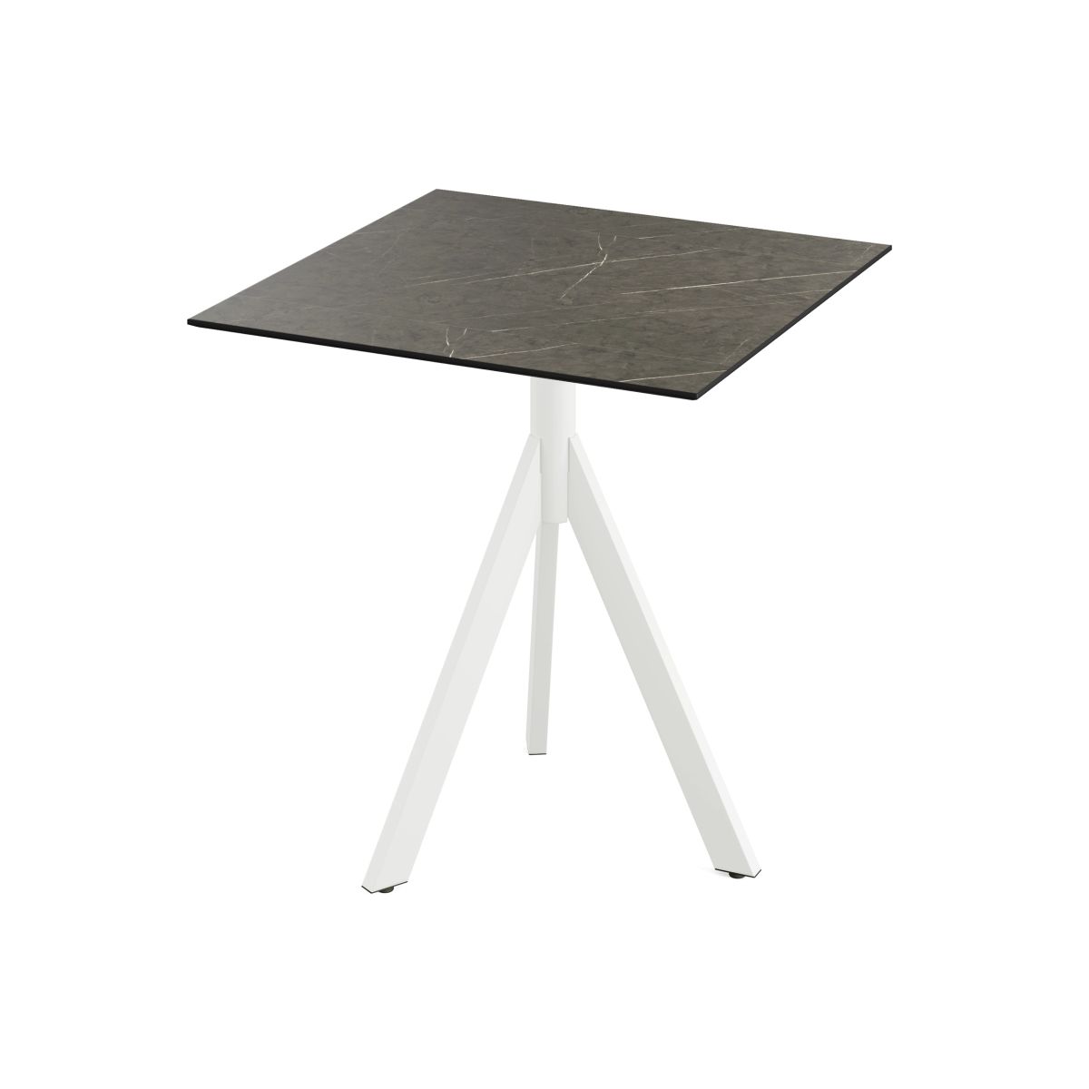 Feros Infinity Tripod Terrassentisch frame + HPL 70x70 cm 70x70x74 cm (LxBxH); weiß/braun; quadratisch