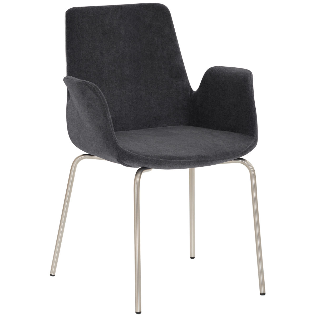 Mayer Sitzmöbel Sessel 2009 Polyester-Stoff, mit Armlehnen 58x59x87 cm (BxTxH); Sitz anthrazit, Gestell edelstahl