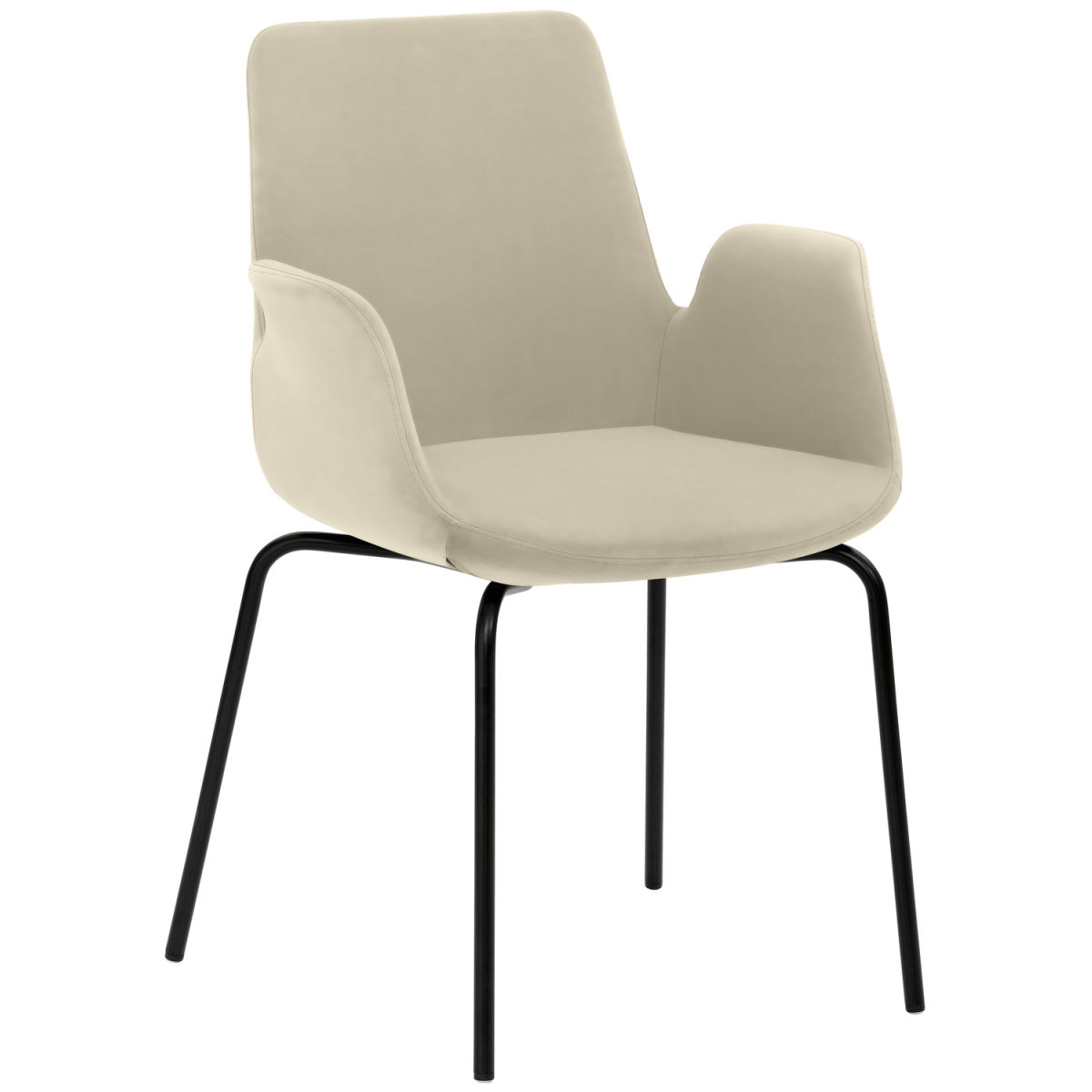 Mayer Sitzmöbel Sessel 2009, Mikrofaser-Stoff, 4-Fuß-Gestell 58x59x87 cm (BxTxH); Sitz taupe, Gestell schwarz