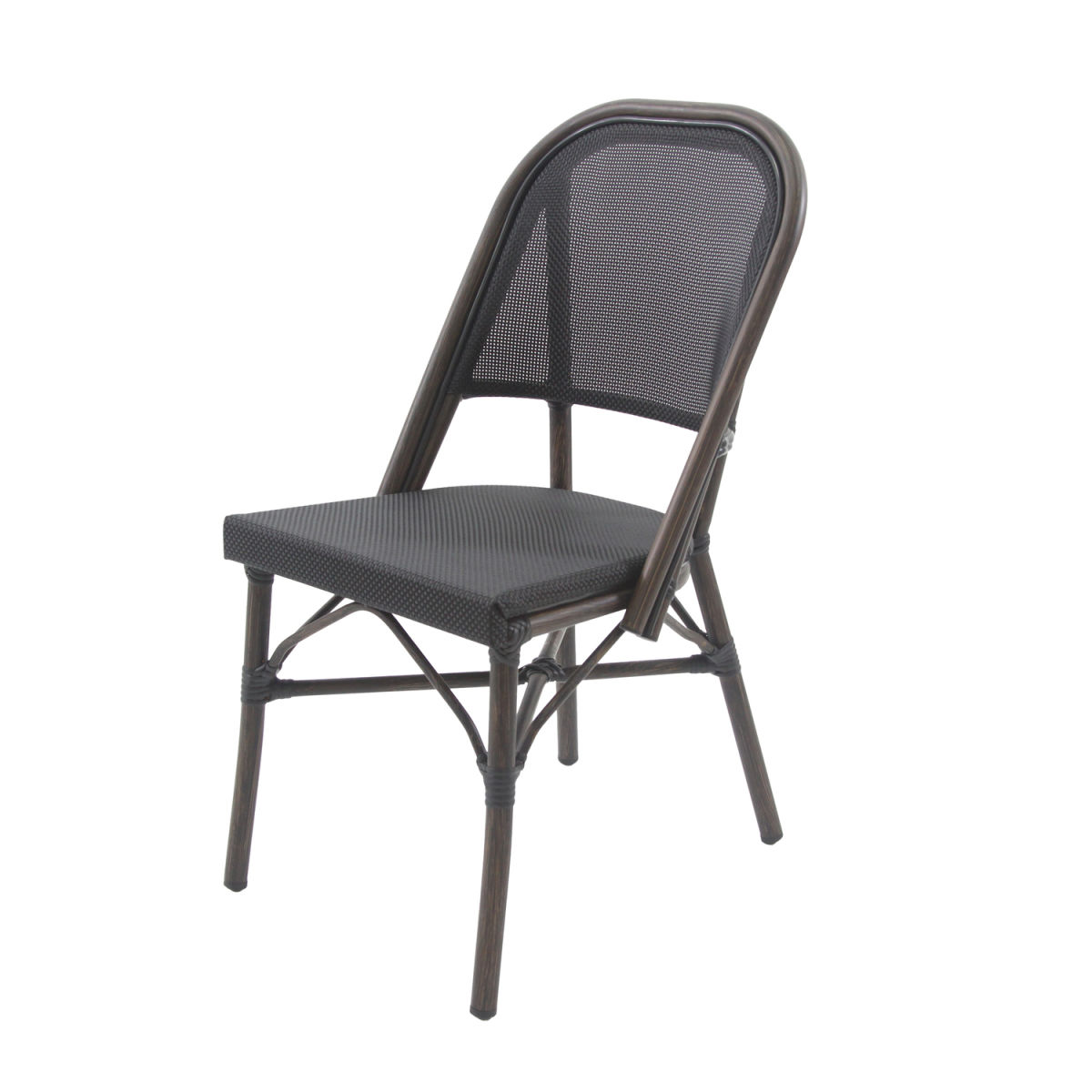Feros Bistrostuhl Paris Textil 47x57x90 cm (BxTxH); dunkelbraun; 2 Stück / Pack