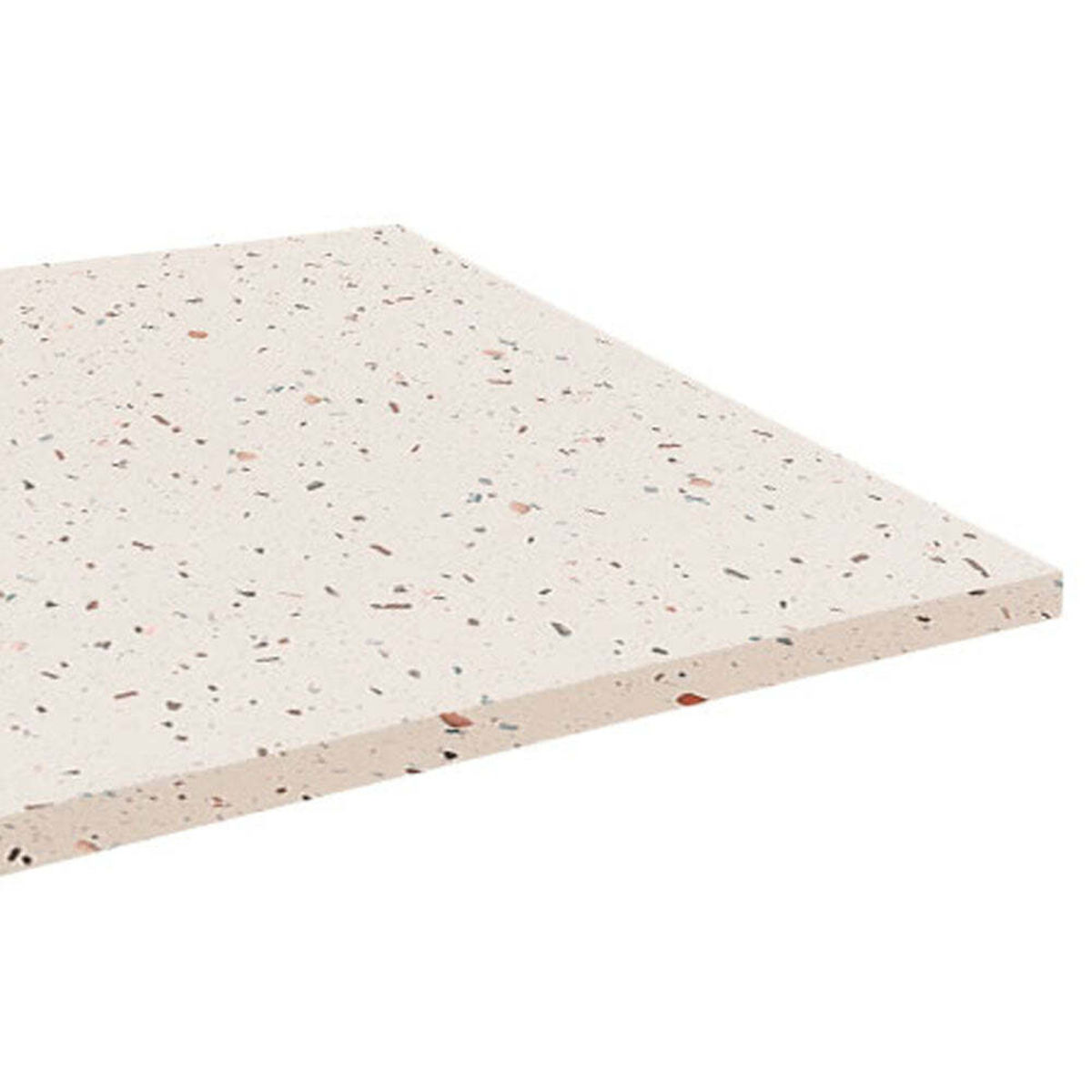 Piano tavolo rettangolare, decoro Terrazzo RestooTab; 160x80 cm (LxL); bianco/multicolore/terazzo; rettangolare