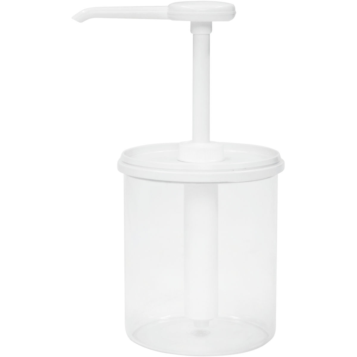 Dispenser salse Schneider; 1 l, 12x12x17x13 cm (LxLxØxH); bianco/trasparente
