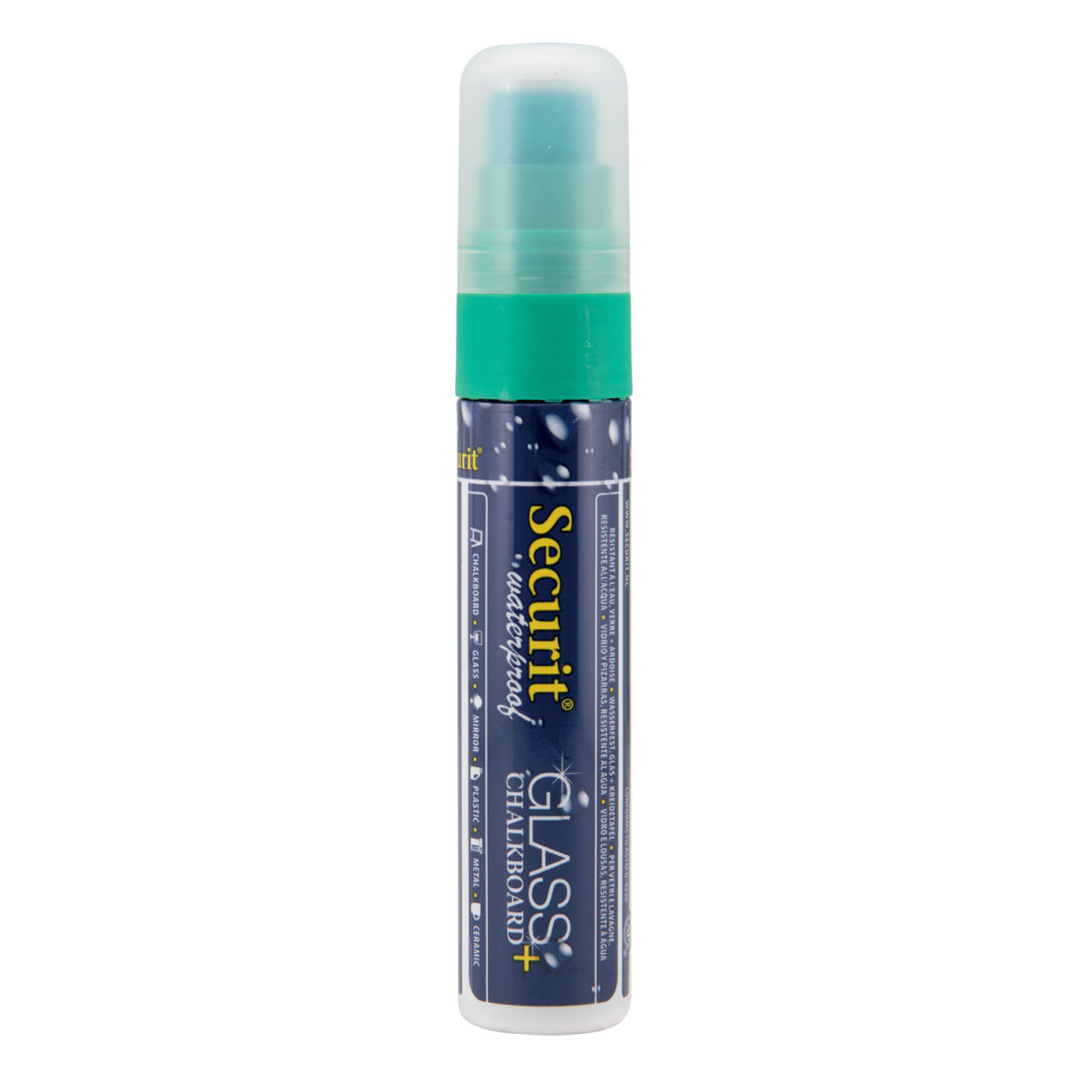 Pennarello a gesso liquido Waterproof Punta rettangolare 7-15mm Securit; 2.5 cm (L), lunghezza carattere 25 mm; verde