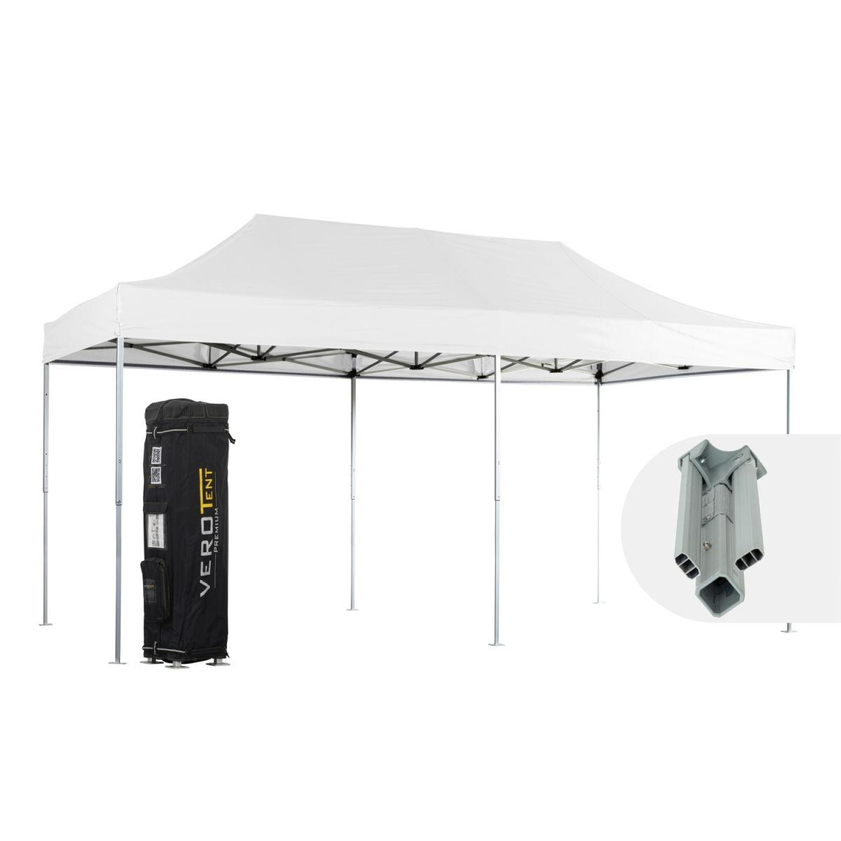 VeroTENT VeroTENT Faltpavillon 3x6m Classic mit Dach 300x600x330 cm (LxBxH); weiß
