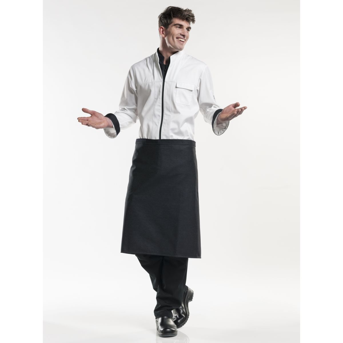 Chaud Devant Bistroschürze Black Denim W100 – L70 70x100 cm (LxB); schwarz
