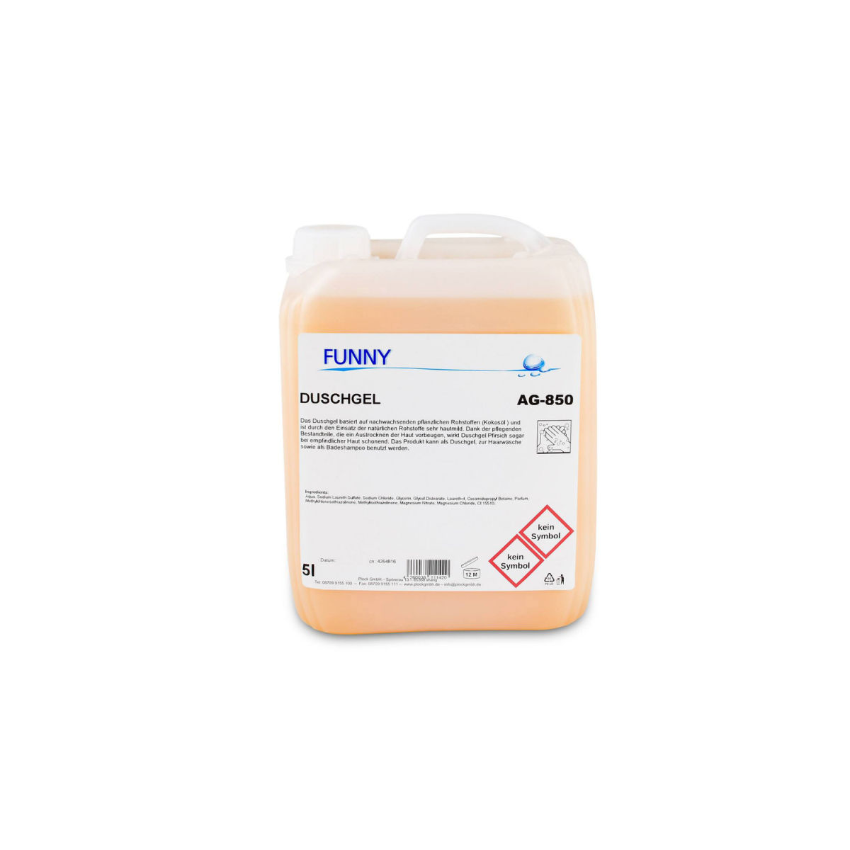 Plock Duschgel Pfirsich, im Kanister 5000 ml; orange