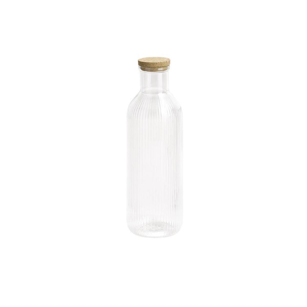 APS Glaskaraffe -LINES-; 1000 ml, 9x9x27 cm (LxBxH); transparent