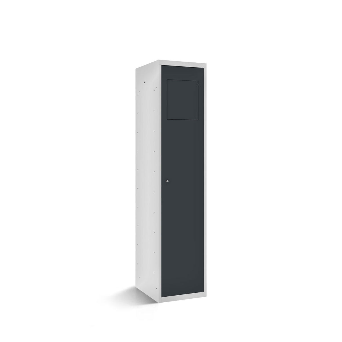 rotstahl Wäschesammelschrank mit Einwurfklappe mit lichtgrauem Korpus 40x50x180 cm (BxTxH); anthrazit