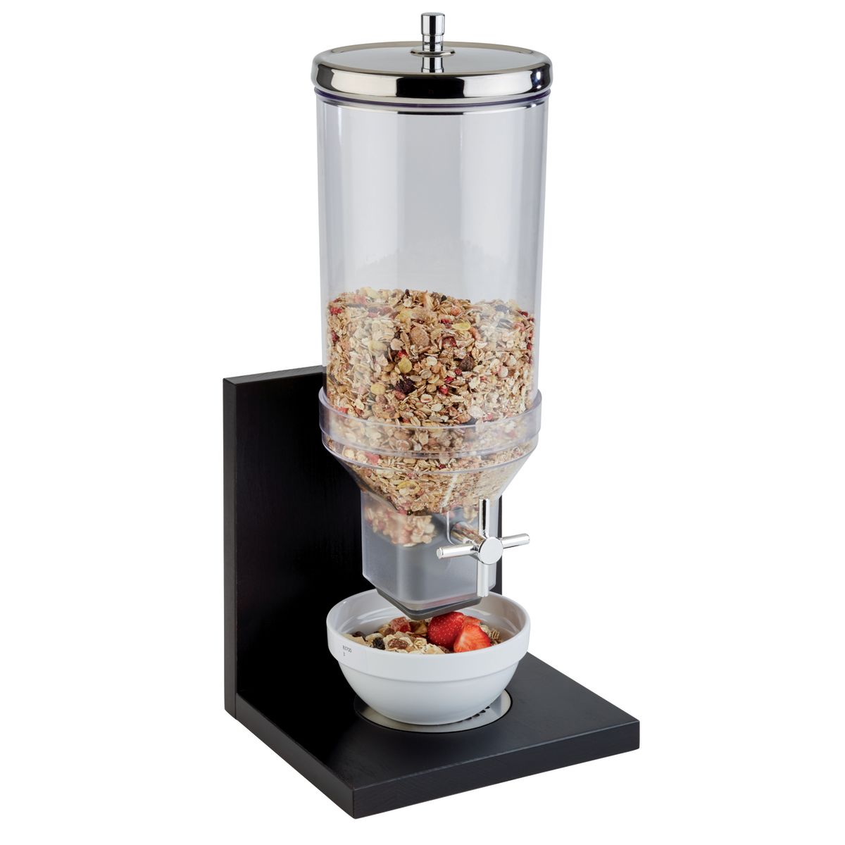 APS Cerealienspender BRIDGE; 4500 ml, 21x20x55.5 cm (LxBxH); transparent/edelstahl/braun