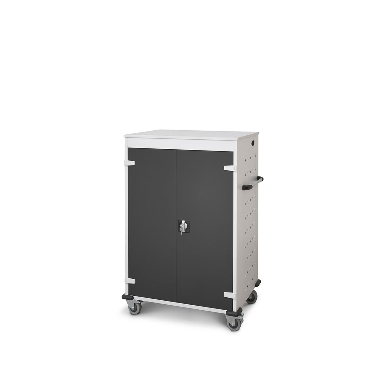 rotstahl Laptopwagen 20 Fächer mit lichtgrauem Korpus 92x125 cm (BxH); anthrazit