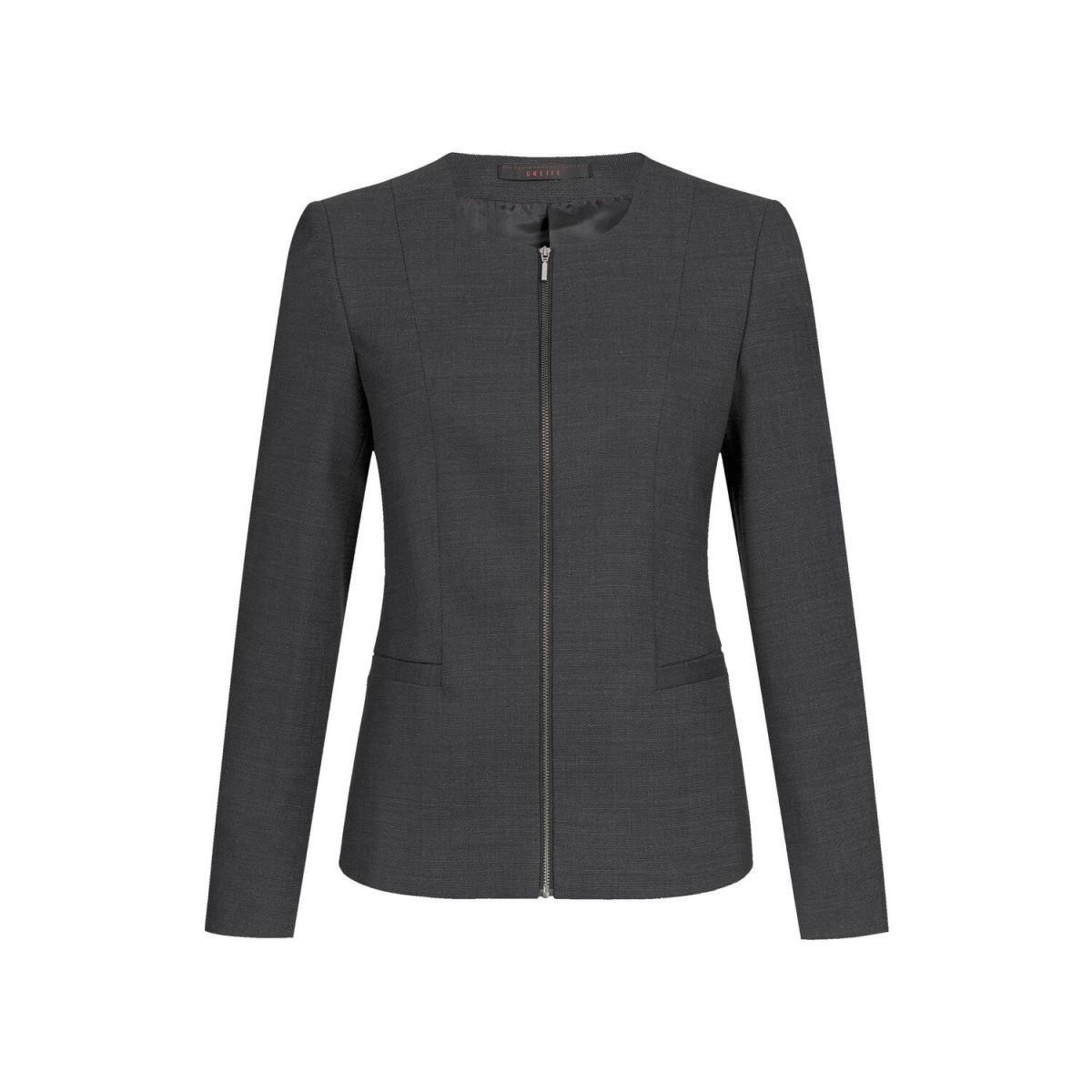 GREIFF Damen-Blazer RF Modern 37.5 Rundhalsausschnitt Kleidergröße 48; schwarz