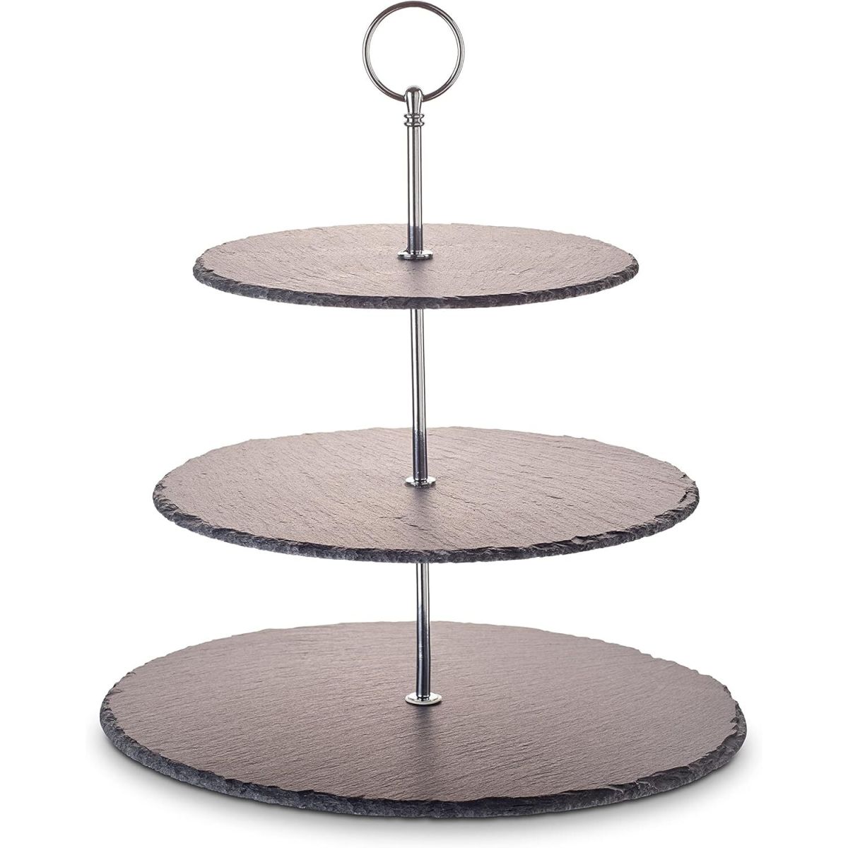 ECHTWERK Etagere runder Griff 30x35x35 cm (BxHxT); silber; rund