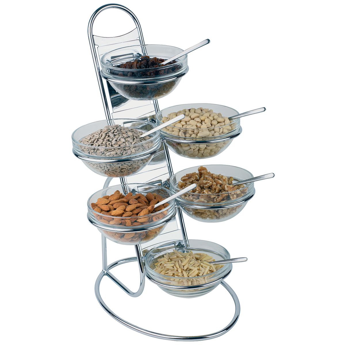 APS Buffetleiter LITTLE, 6 Schalen 30x30x48 cm (BxØxH); transparent/edelstahl; rund
