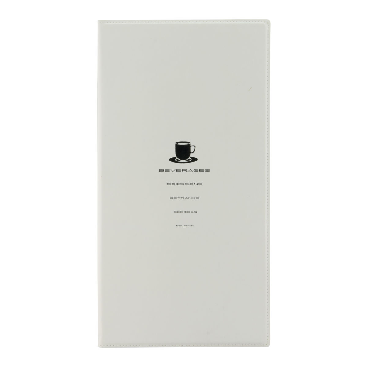Carta delle bevande A45 Trendy - Bianco - Similpelle - 4 facciate Securit; 18x35 cm (LxH); bianco