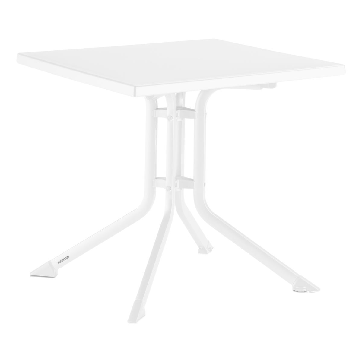 KETTLER Klapptisch BOULEVARD; 70x70x74 cm (LxBxH); Platte weiß, Gestell weiß; quadratisch