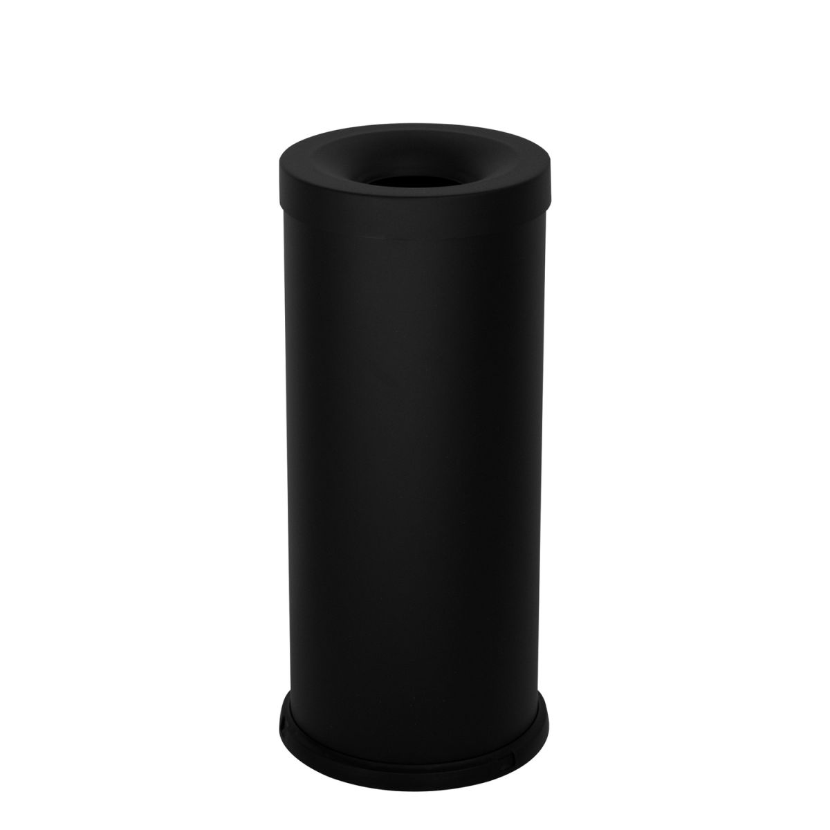 STIL CASA Stil Casa selbstlöschender Abfalleimer, Stahl lackiert, bodenschonender Kunststoffbodenrand 25 l, 27.7x27.7x25x60 cm (LxBxØxH); schwarz