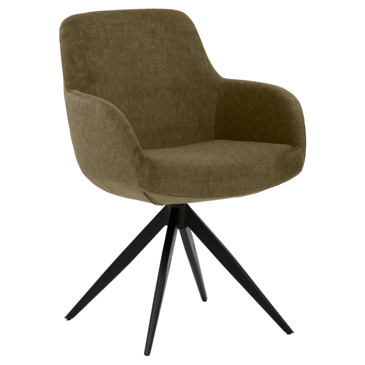 Mayer Sitzmöbel Sessel 2137 gepolsterter Sessel 60x61x85 cm (BxTxH); Sitz moosgrün, Gestell schwarz