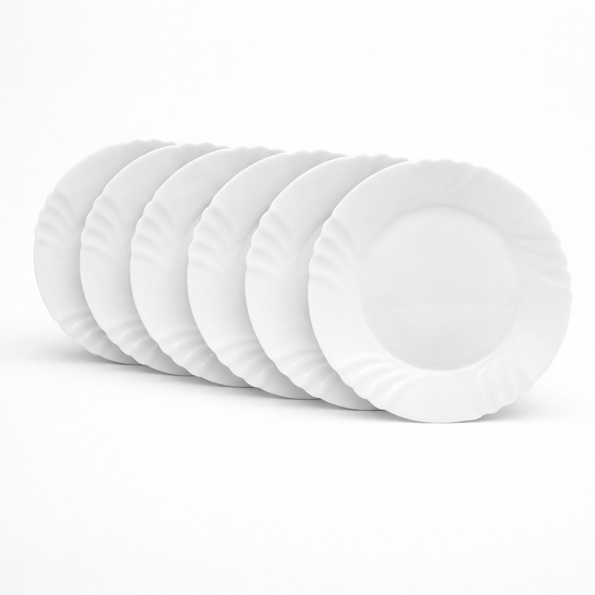 Piatto dessert Ebro 20 cm Bormioli Rocco; 20x20x20x2 cm (LxLxØxH); bianco; rotonda; 6 pz. / Pacco