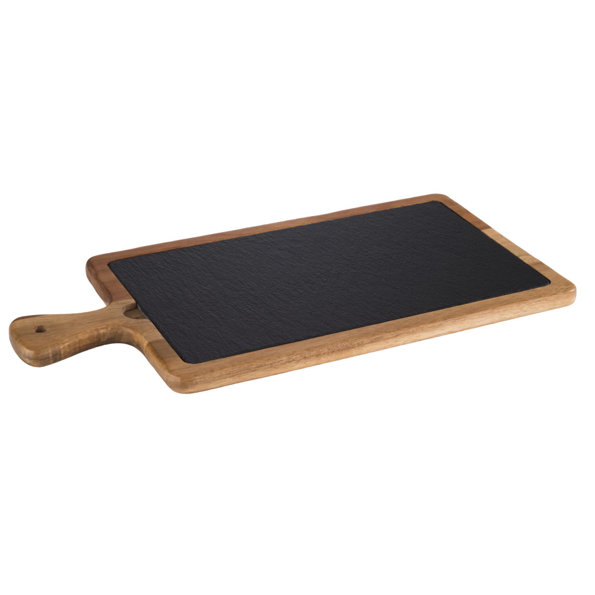 APS Servierbrett FUSIONA, Akazienholz/Naturschiefer; 41x20x2 cm (LxBxH); braun/schwarz; rechteckig