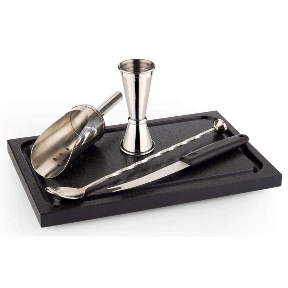 Buddy’s Bar Gin Tonic Set -PREMIUM-; schwarz/silber
