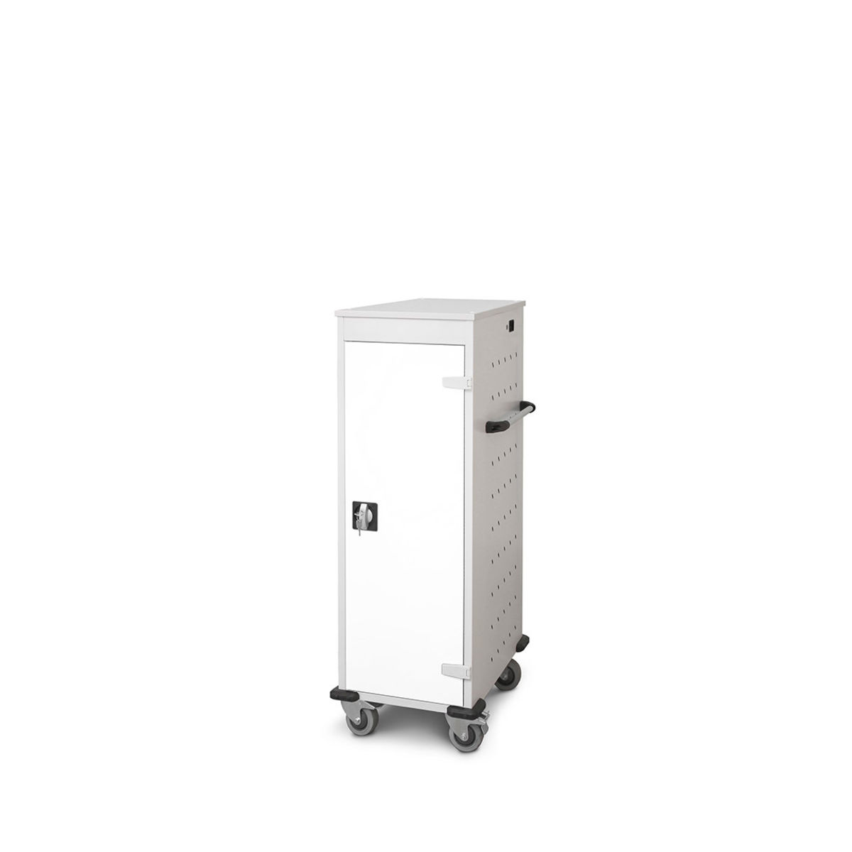 rotstahl Laptopwagen 10 Fächer mit lichtgrauem Korpus 53x125 cm (BxH); weiß