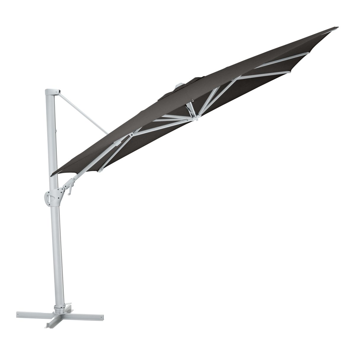 KETTLER Schirm UPF 50+ EASY SWING , mit PU-Beschichtung 300x300x260 cm (LxBxH); anthrazit; Gestell silber; quadratisch; 3 Stück / Pack
