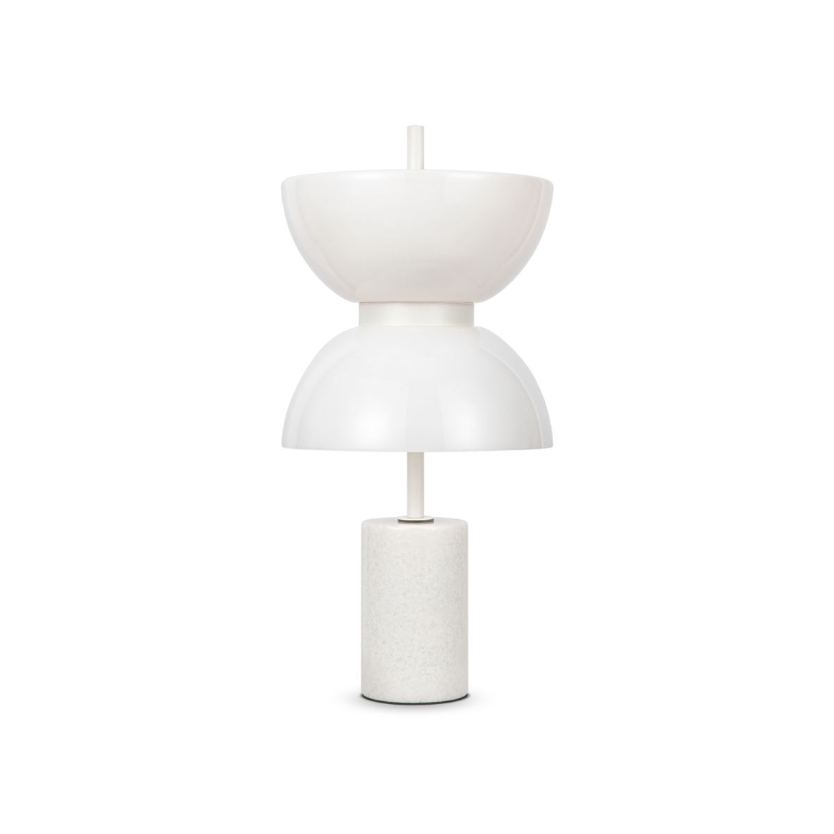 Maytoni Tischleuchte Kyoto Gold und Grau, aus Metall und Marmor, LED, 500lm, 3000K; 22x22x22x46 cm (LxBxØxH); weiß; Gestell weiß
