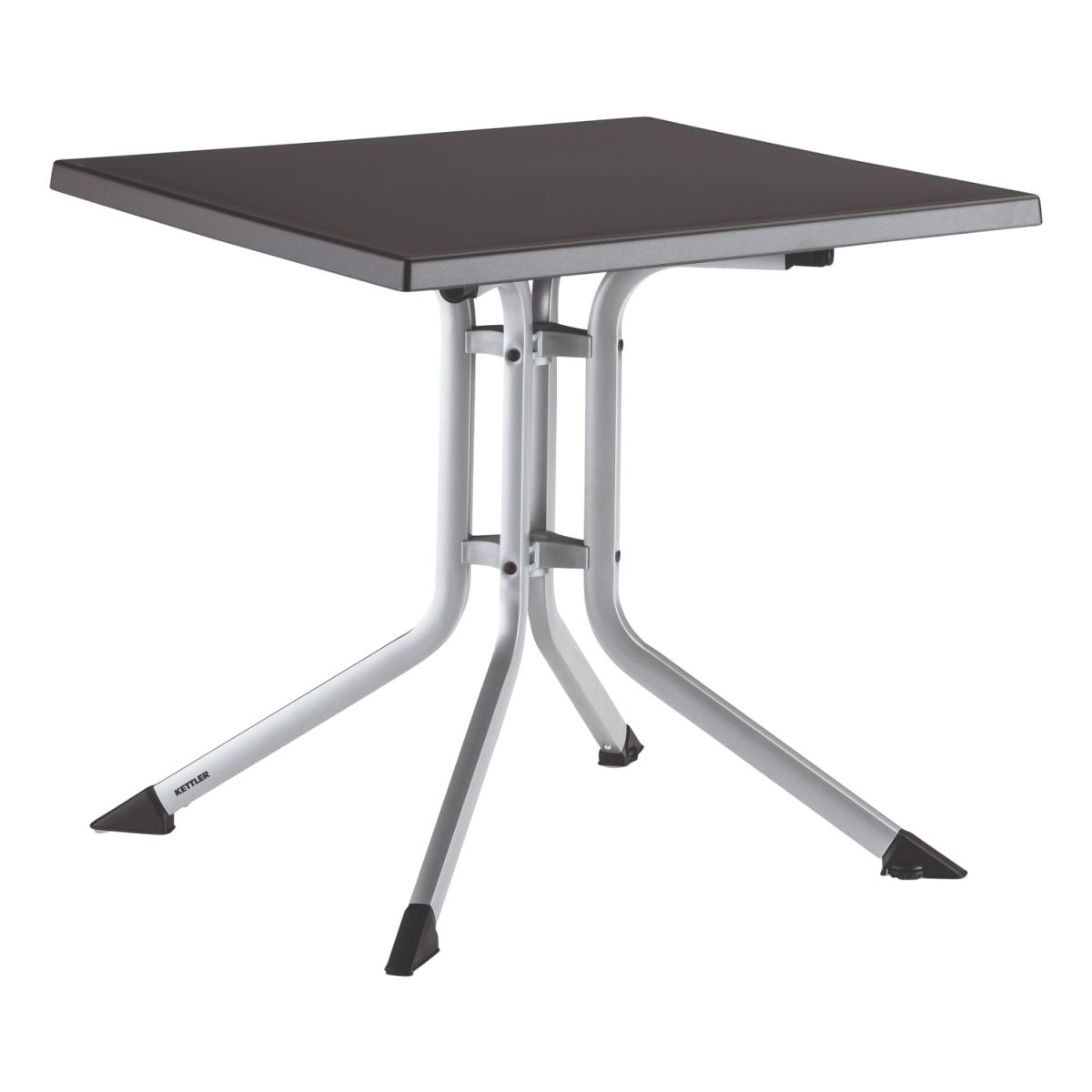 KETTLER Klapptisch BOULEVARD; 80x80x74 cm (LxBxH); Platte anthrazit, Gestell silber; quadratisch