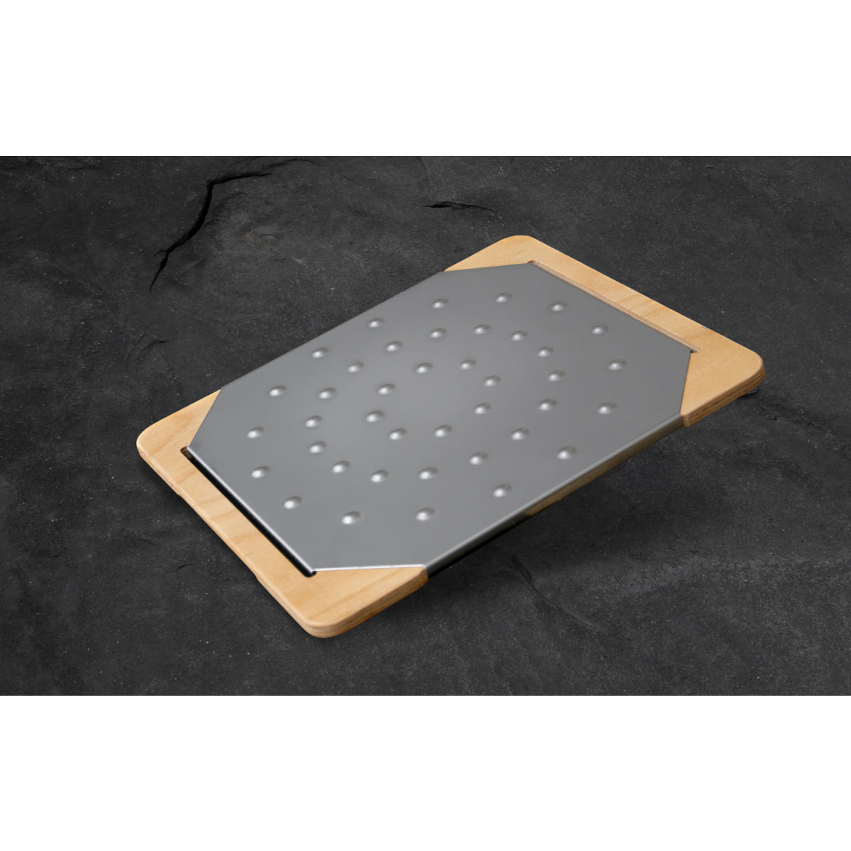 STIL CASA Stil casa, Set 6 Schneidebretter für Pizzen und Focaccia, Holzständer, Edelstahlplatte 35x30x18 cm (LxBxH); mehrfarbig; 6 Stück / Pack