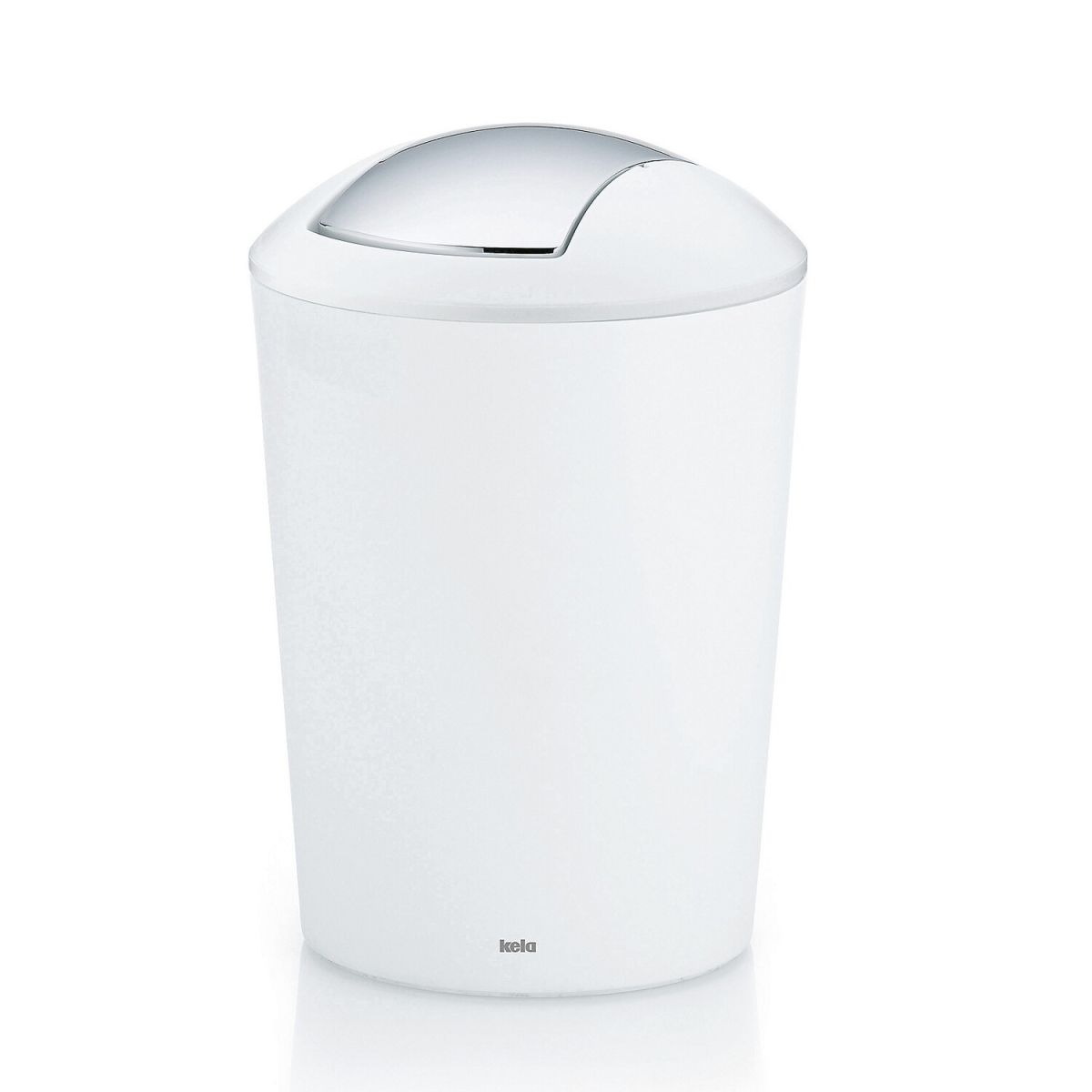 Pattumiera con coperchio a ribalta Marta in plastica kela; 5000 ml, 19.5x29 cm (ØxH); bianco