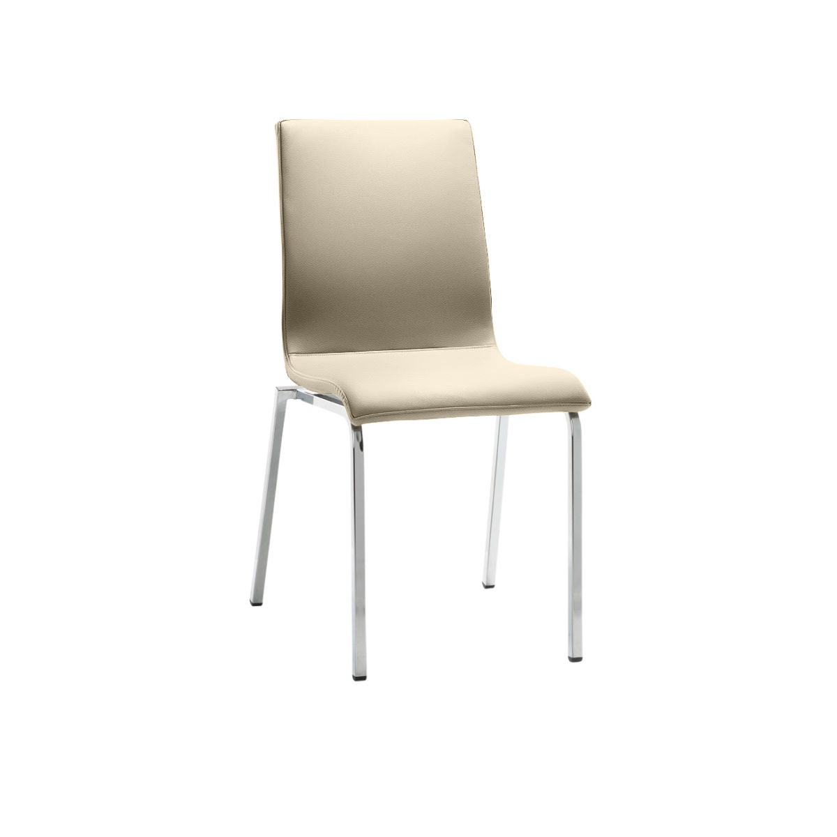 Mayer Sitzmöbel Stuhl 2120, Mikrofaser-Stoff, Rechteckrohr 47x54x90 cm (BxTxH); Sitz taupe, Gestell chrom