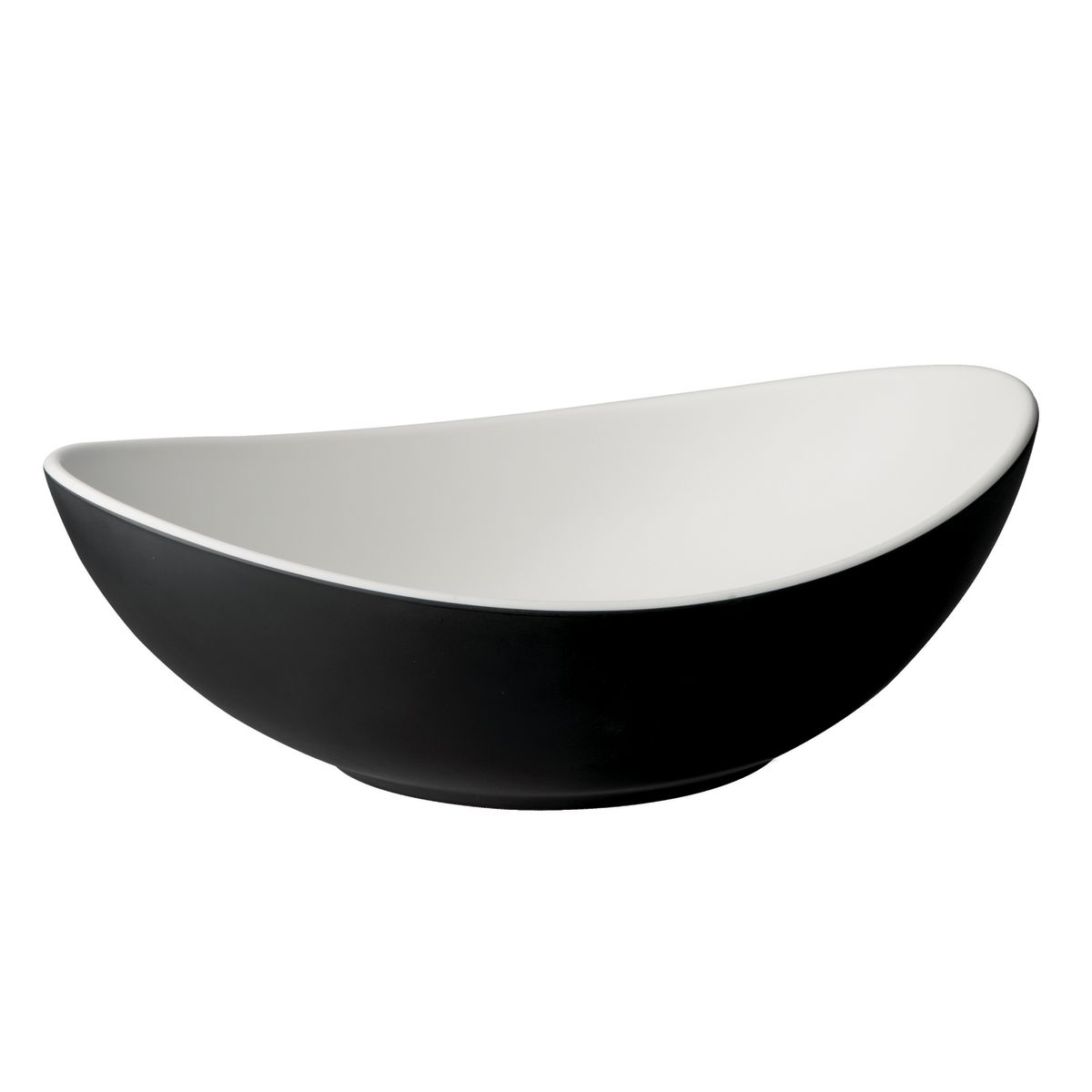 APS Schale HALFTONE, Melamin, oval 800 ml, 24x17.5x7.5 cm (LxBxH); schwarz/weiß; oval