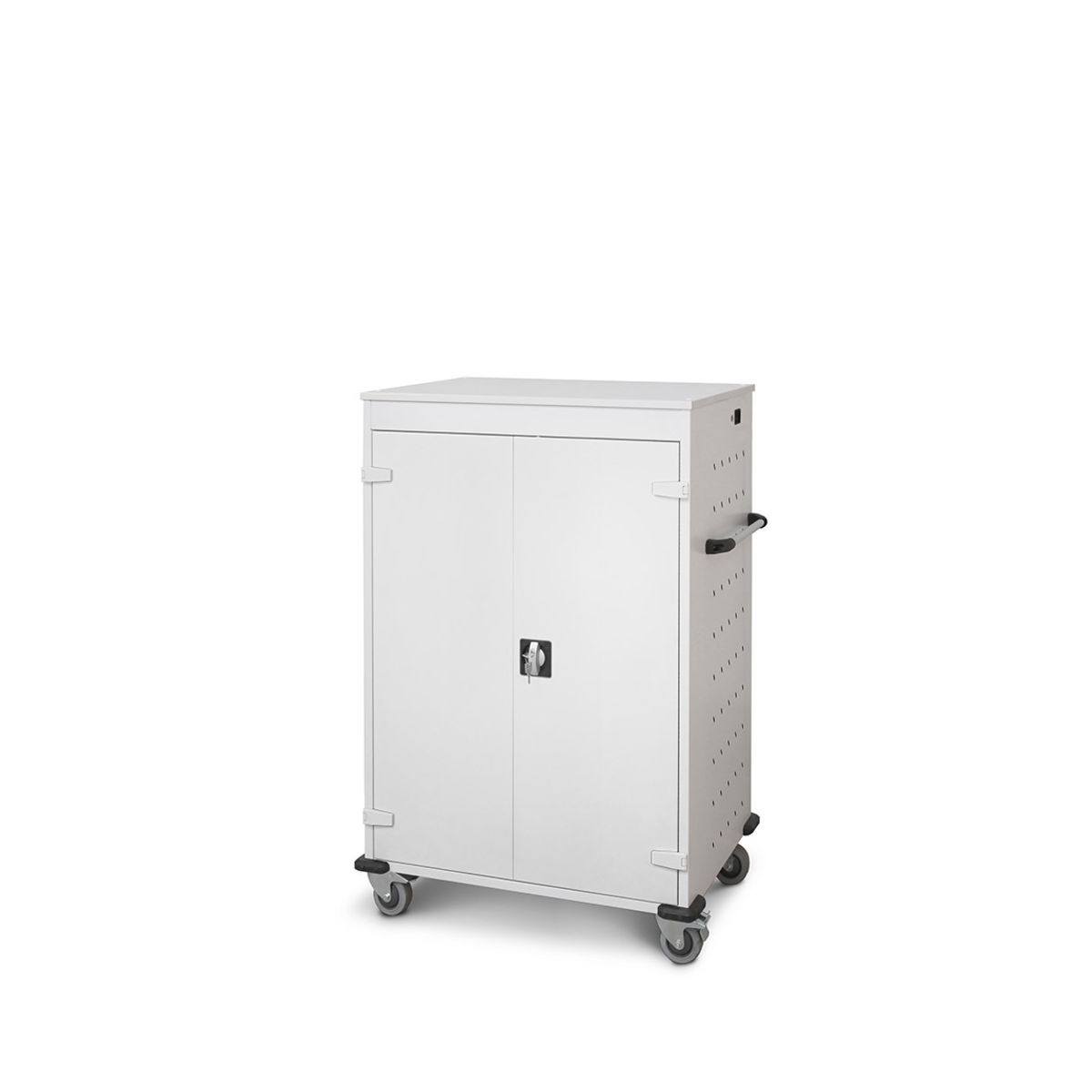 rotstahl Laptopwagen 20 Fächer mit lichtgrauem Korpus 92x125 cm (BxH); hellgrau