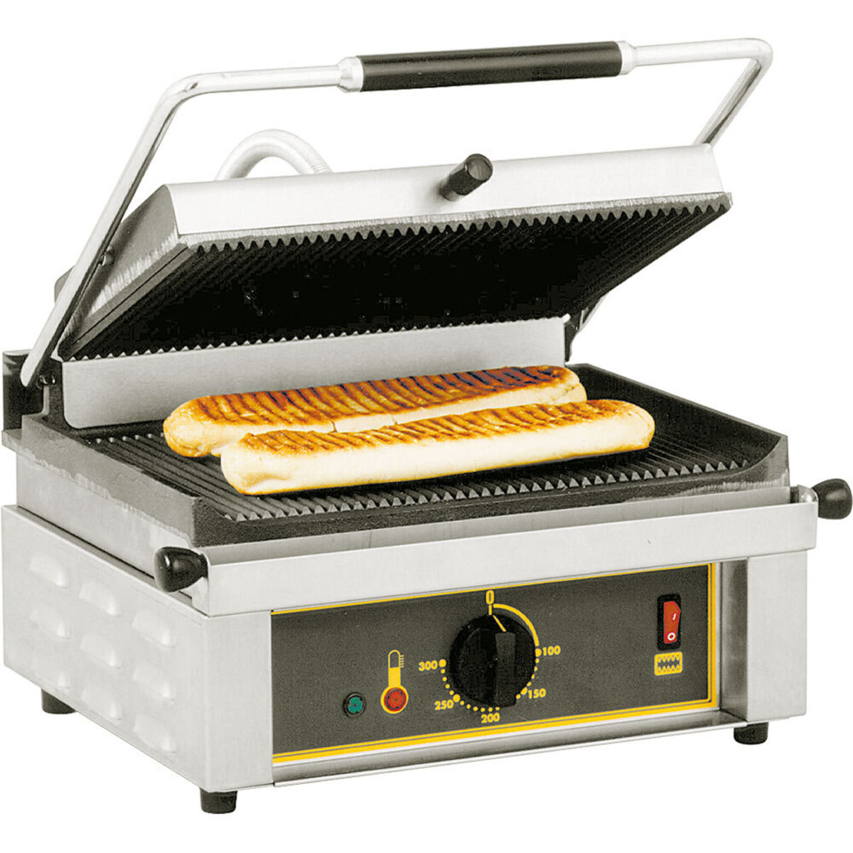 Roller Grill Kontaktgrill, 3 kW 38x46x28 cm (BxTxH); silber/schwarz